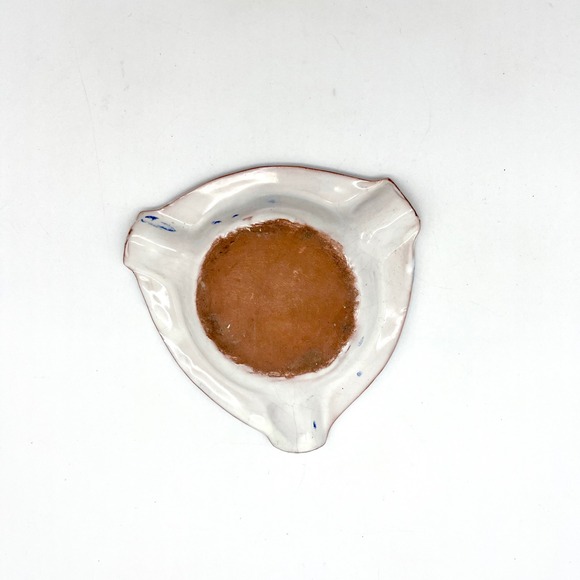 Vintage Ceramic Ashtray Triangle‎ Crane Bird Floral Design Decor - Picture 7 of 7